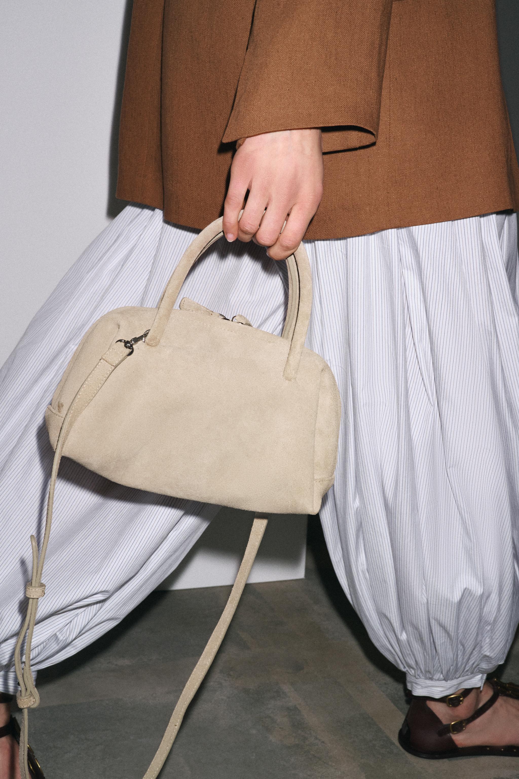 Split Suede Bowling Bag