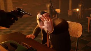 Final Sentence character with a gun aimed at him