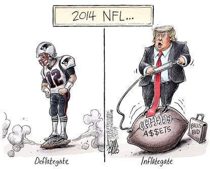 Political&nbsp;Cartoon&nbsp;U.S.&nbsp;&nbsp;Trump NFL inflate gate Tom Brady patriots assets
