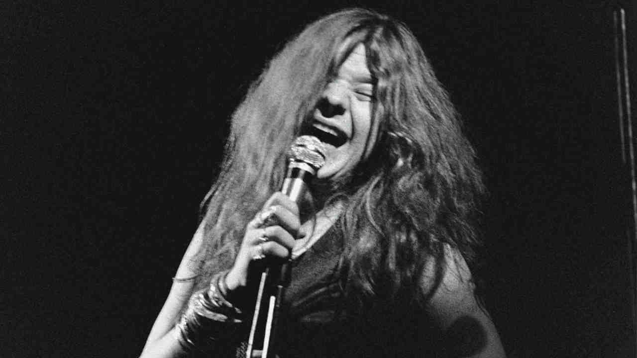 Janis Joplin performing onstage in 1969