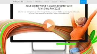 Corel Paintshop Pro 2022 review: Image shows the Corel Paintshop Pro website