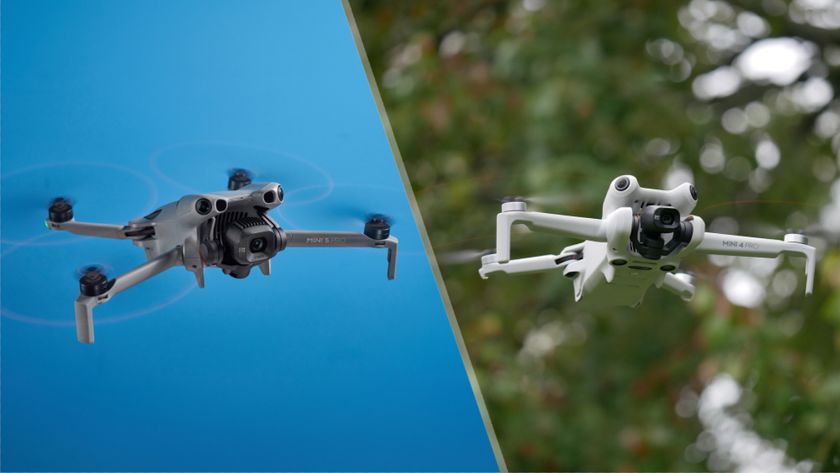 A DJI Mini 5 Pro and a DJI Mini 4 Pro