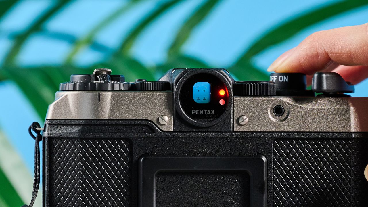A Pentax 17 half-frame film camera