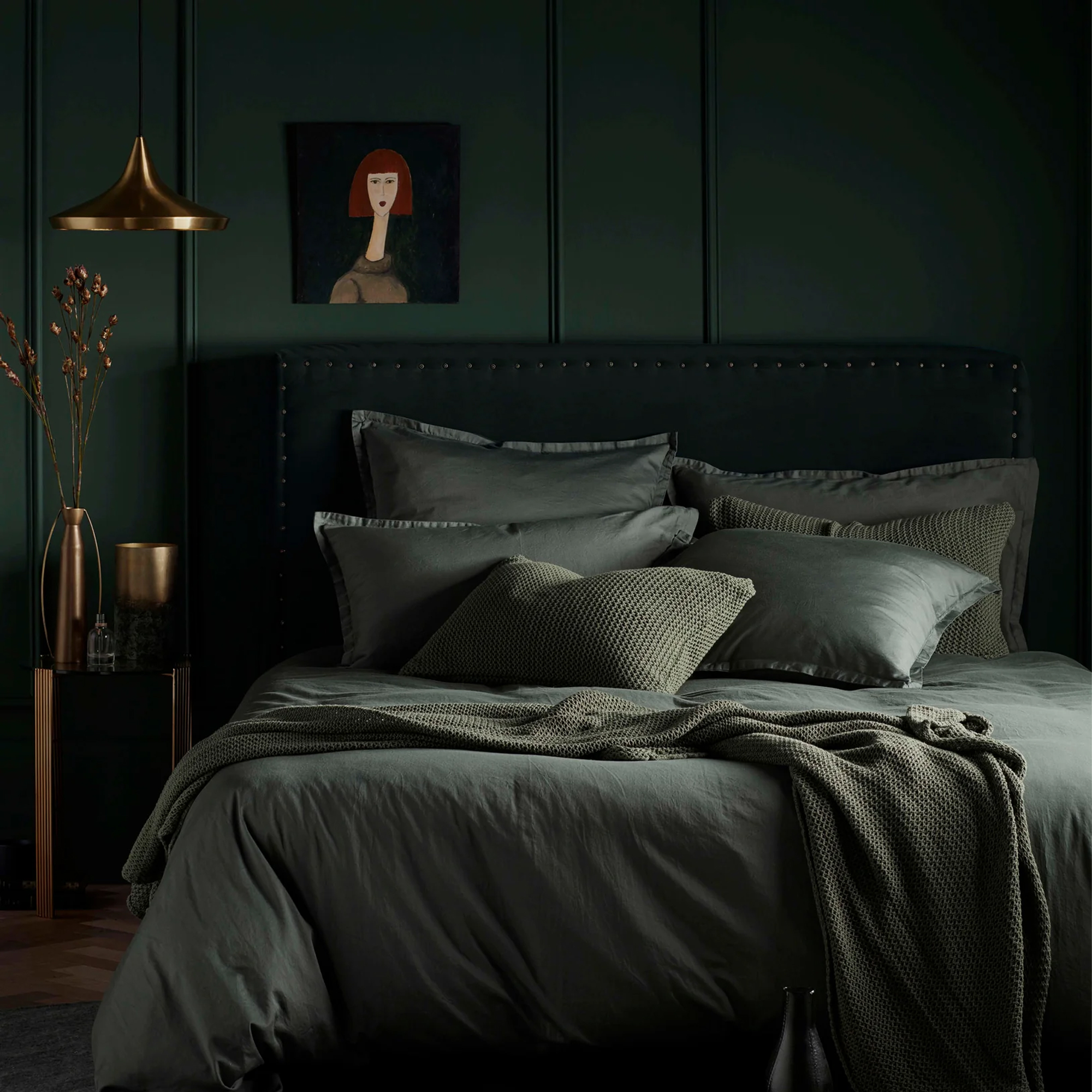 Olive Green Super Soft 100% Cotton Duvet Cover