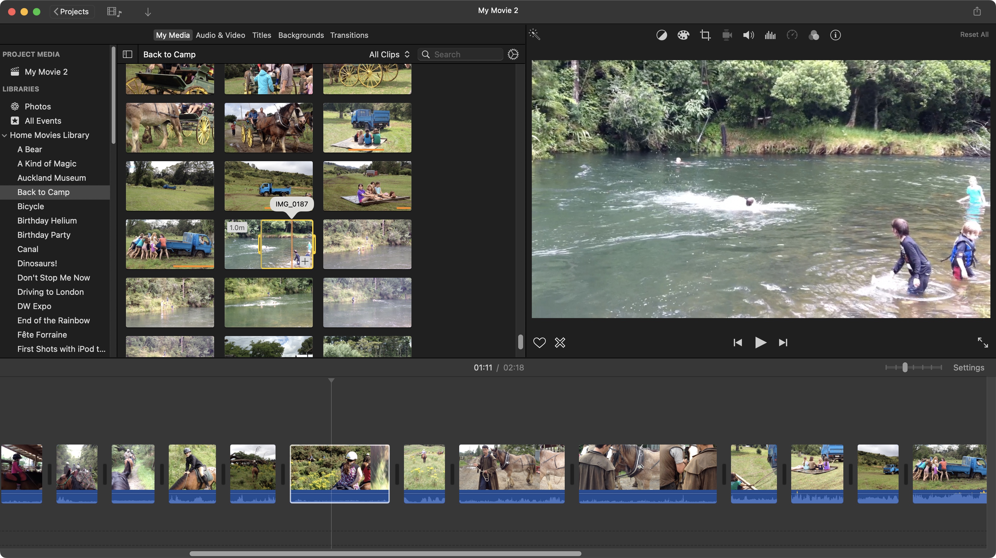Step by Step screenshot for iMovie tutorial