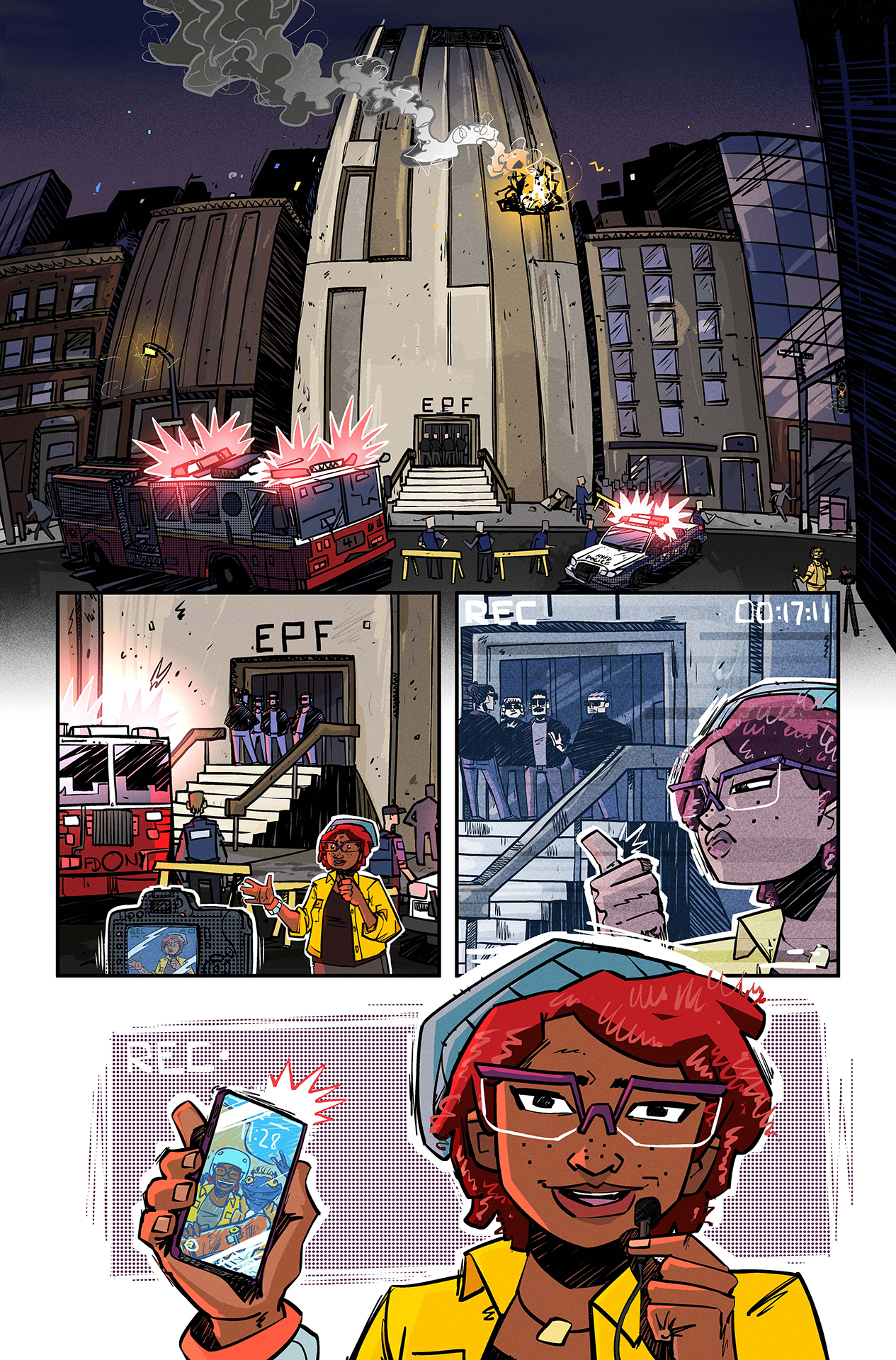 April O'Neil reporting on crimes