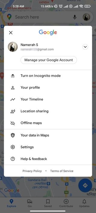 Google Location History Screenshot