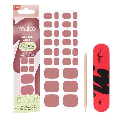 Mylee Gel Toe Wraps &amp;ndash; Real Gel Pedicure, No Lamp Needed, Up to 21 Days of Wear, Salon-Quality Finish, Easy Peel and Stick, Chip-Free, No Dry Time, Long-Lasting, Easy Removal