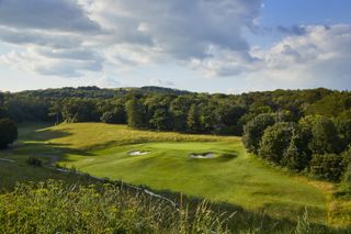 The approach to the 2nd hole on the Downs course at Goodwood