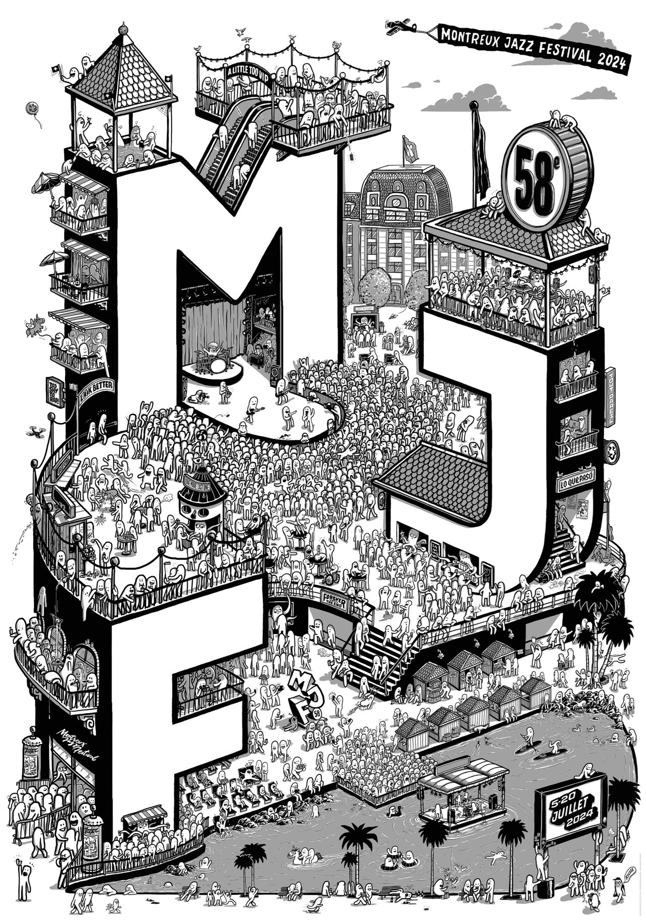 Fondation du Festival de Jazz de Montreux, 2024, artwork by Rylsee