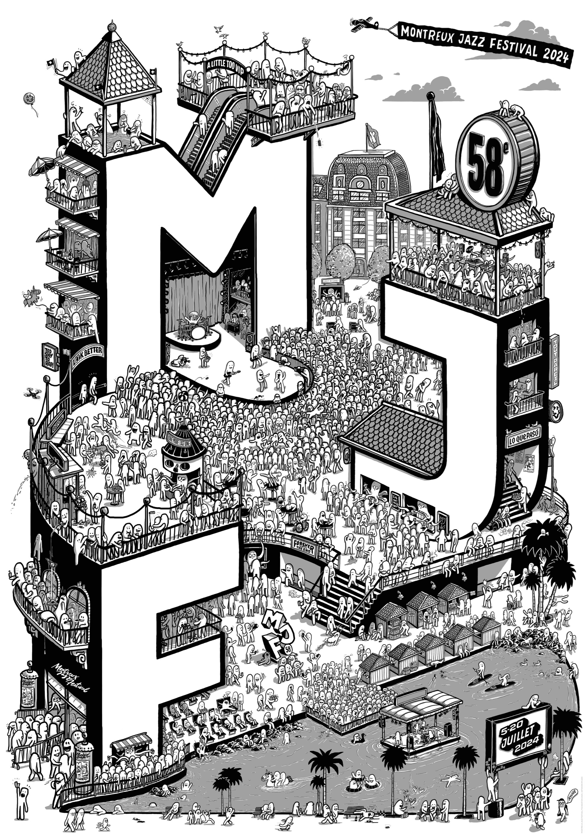 Fondation du Festival de Jazz de Montreux, 2024, artwork by Rylsee