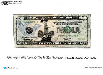 Obama Cartoon U.S. Twenty Dollar Bill