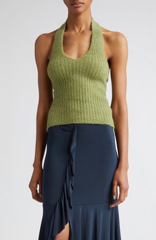 Ploraire Knit Merino Wool & Alpaca Blend Halter Top