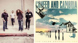 Coheed And Cambria in 2015, and right, the cover art for their new album, The Color Before The Sun