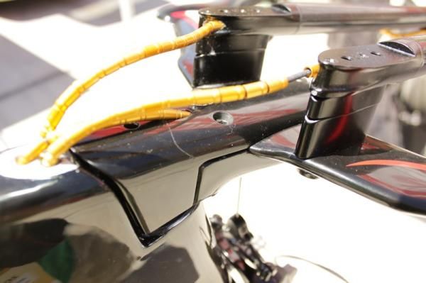 Like Giant, Felt and Scott, the Shiv's stem is inline with its top tube.