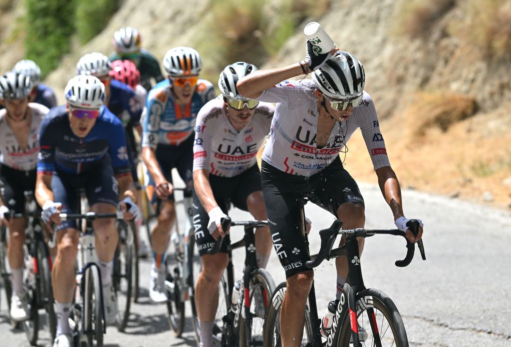 GRANADA SPAIN AUGUST 25 Marc Soler of Spain and UAE Team Emirates competes in the breakaway during the La Vuelta 79th Tour of Spain 2024 Stage 9 a 1785km stage from Motril to Granada UCIWT on August 25 2024 in Granada Spain Photo by Dario BelingheriGetty Images