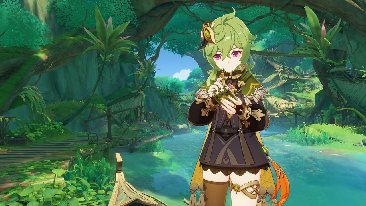 Genshin Impact 3.0 character Collei in the forest