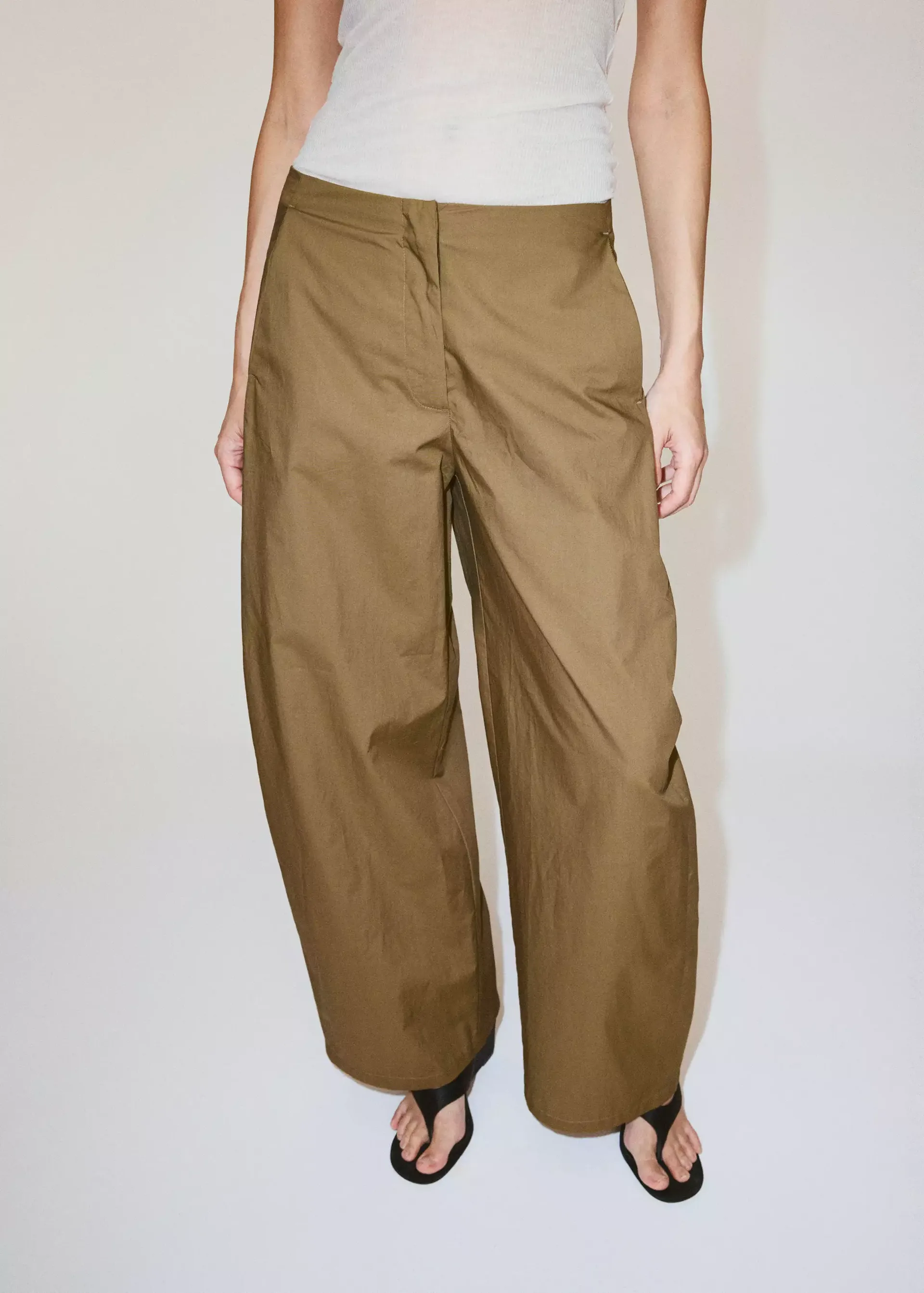 Straight Pants With Removable Scarf - Women | Mango Usa