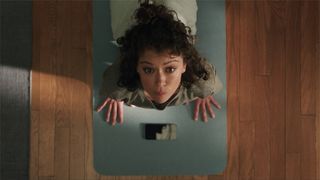 Tatiana Maslany's Jennifer Walters does yoga in She-Hulk's Disney Plus show.