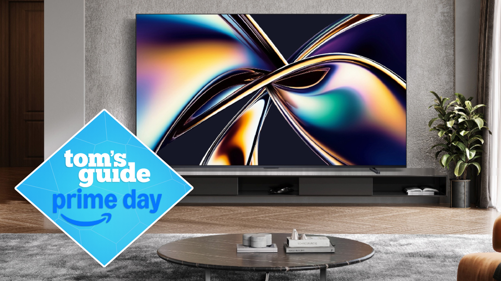 The Hisense U8QG in a living room setting