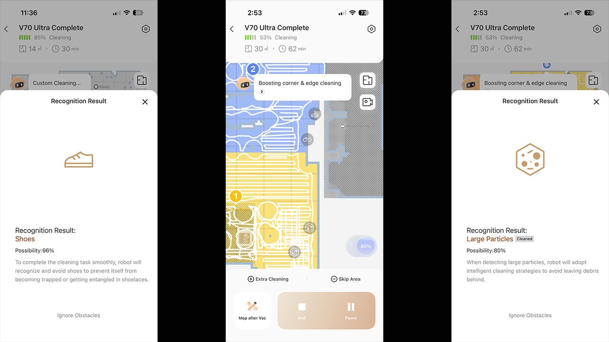Screenshots from the MOVAHome app on iOS