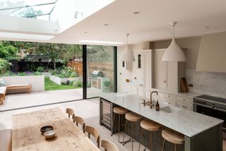 a kitchen extension with plaster-over downlighters