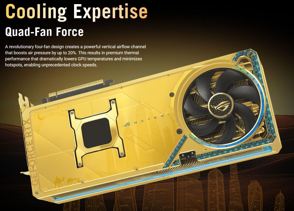Asus ROG Astral GeForce RTX 5090 Dhahab OC Edition graphics card