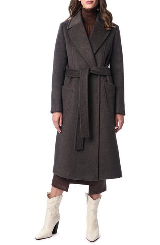 Belted Wool Blend Longline Coat