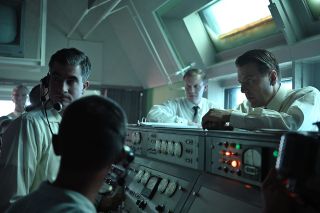 Rocket scientist Wernher von Braun, portrayed by Sacha Seberg, and his team in the blockhouse for the Mercury-Redestone 1 launch in the fourth episode of National Geographic's "The Right Stuff" streaming on Disney Plus.