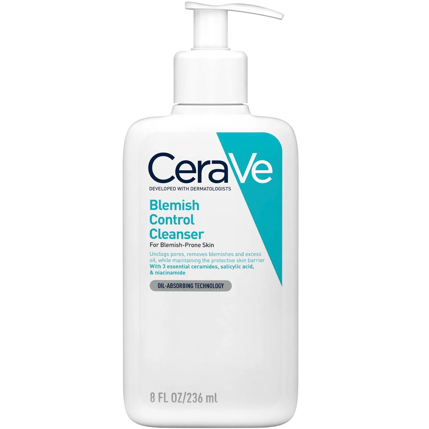 Cerave Blemish Control Face Cleanser With 2% Salicylic Acid & Niacinamide for Blemish-Prone Skin 236ml