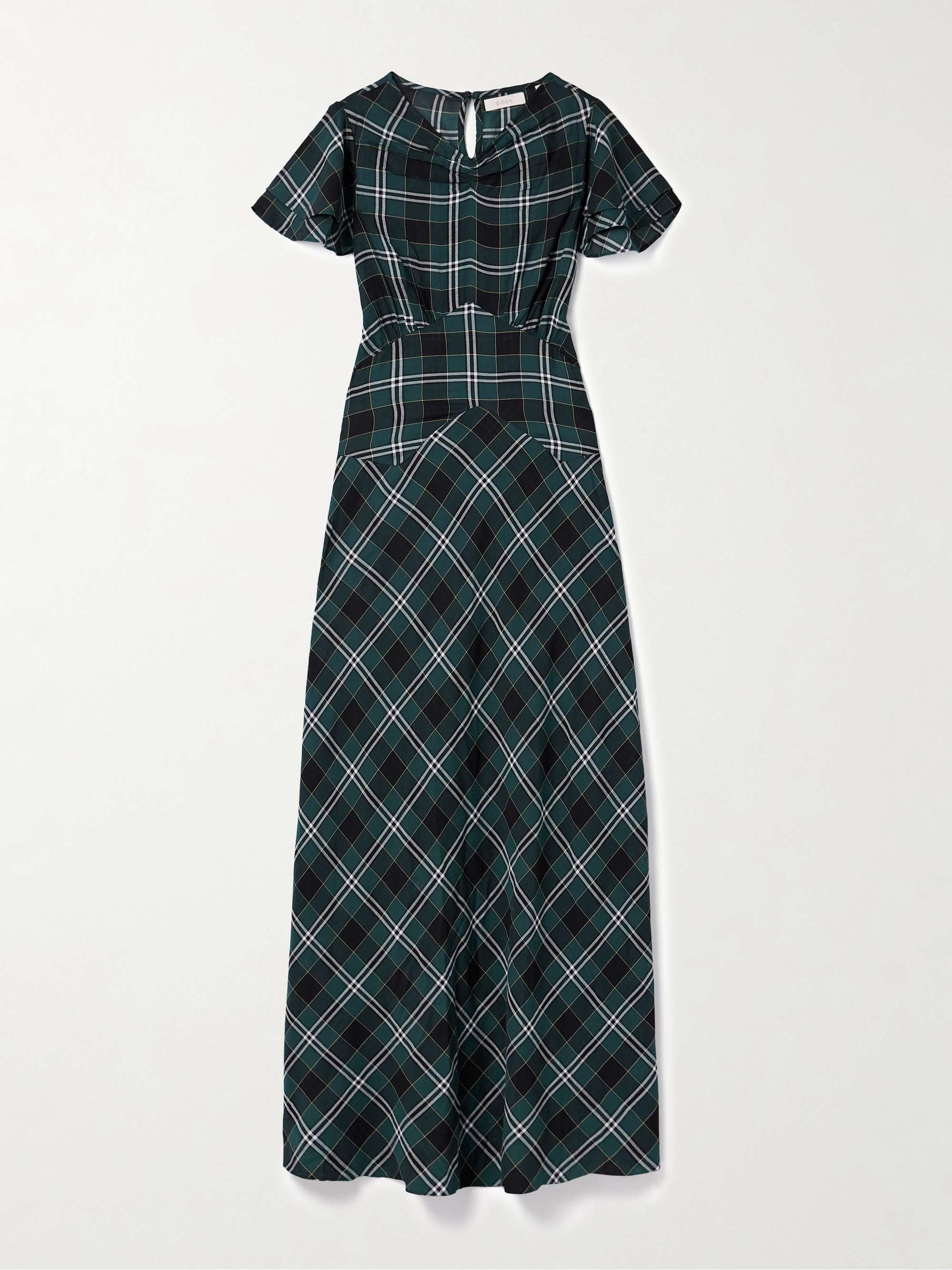 Seraphine Checked Cotton-Twill Midi Dress