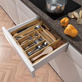 bamboo cutlery drawer divider