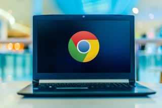 Google Chrome logo on laptop computer