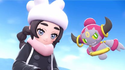 Pokemon Legends: Z-A Mega Dimension DLC character Ansha and her Hoopa.