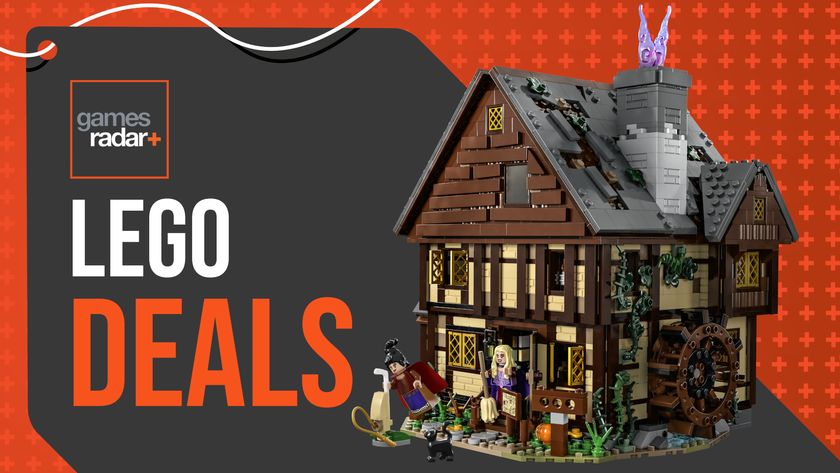 Lego Hocus Pocus set on an orange and gray background with the words &#039;Lego deals&#039; and the GamesRadar+ logo