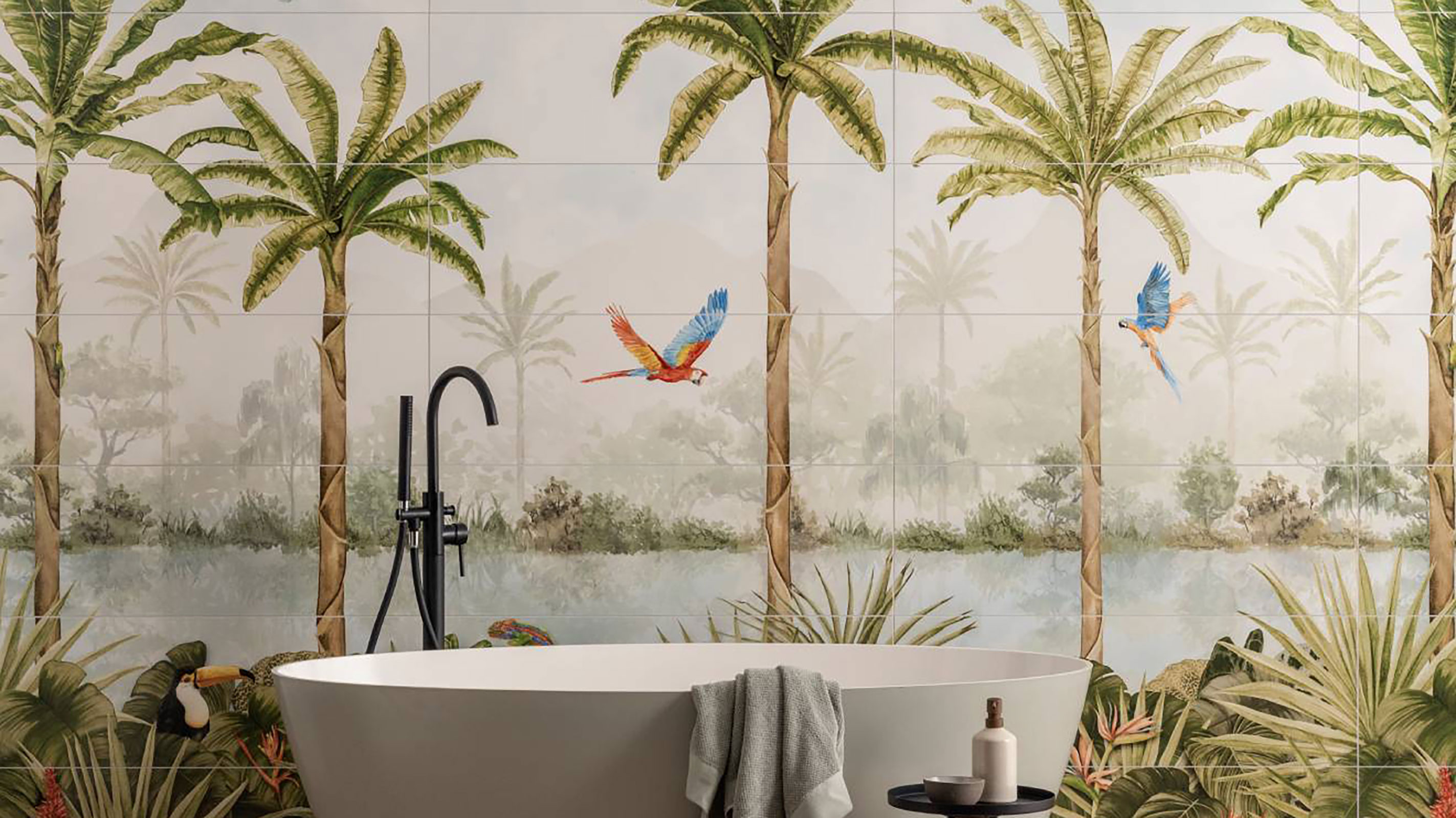 bathroom mural from tiles