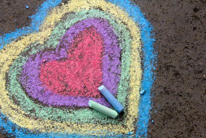 A sidewalk drawing.