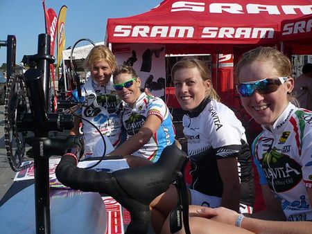 The Colavita women's road team signed autographs.