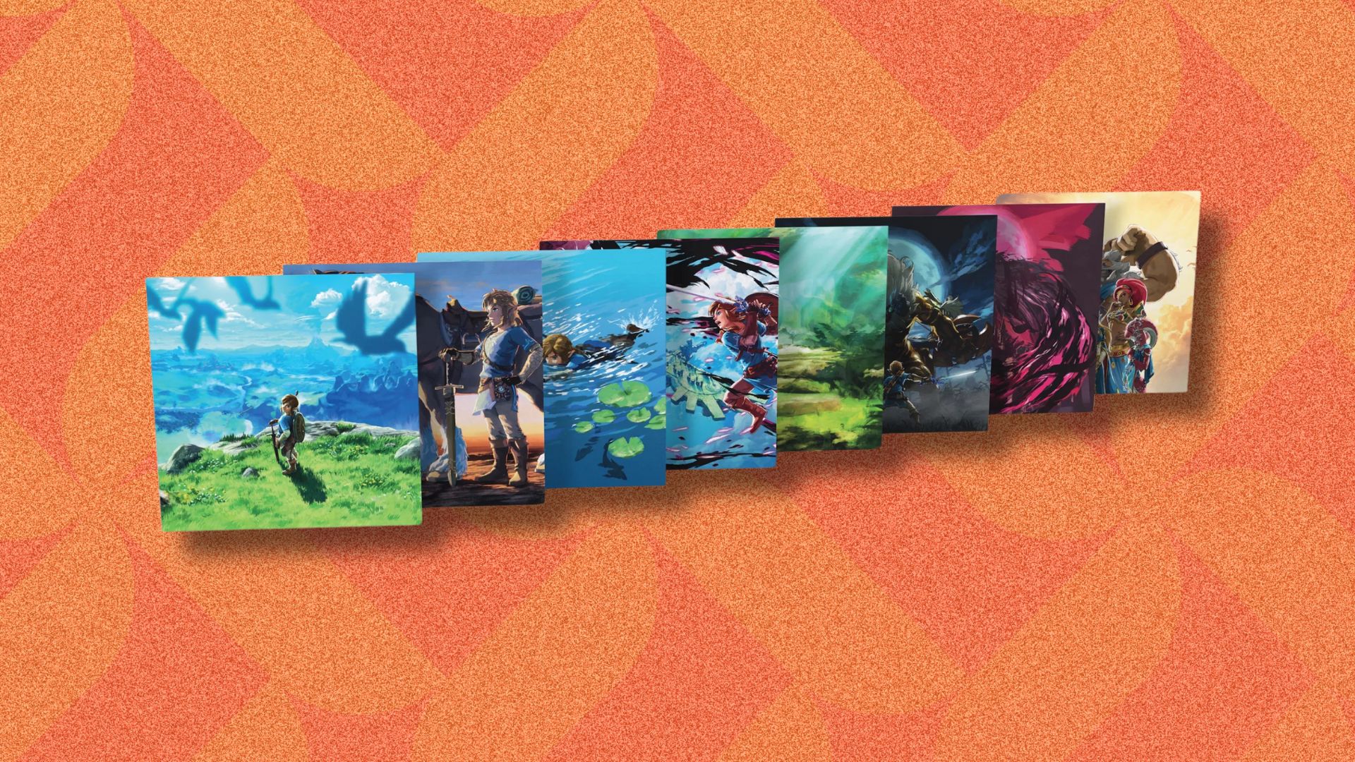 Breath of the Wild Vinyl set all laid out with the artwork easy to see 