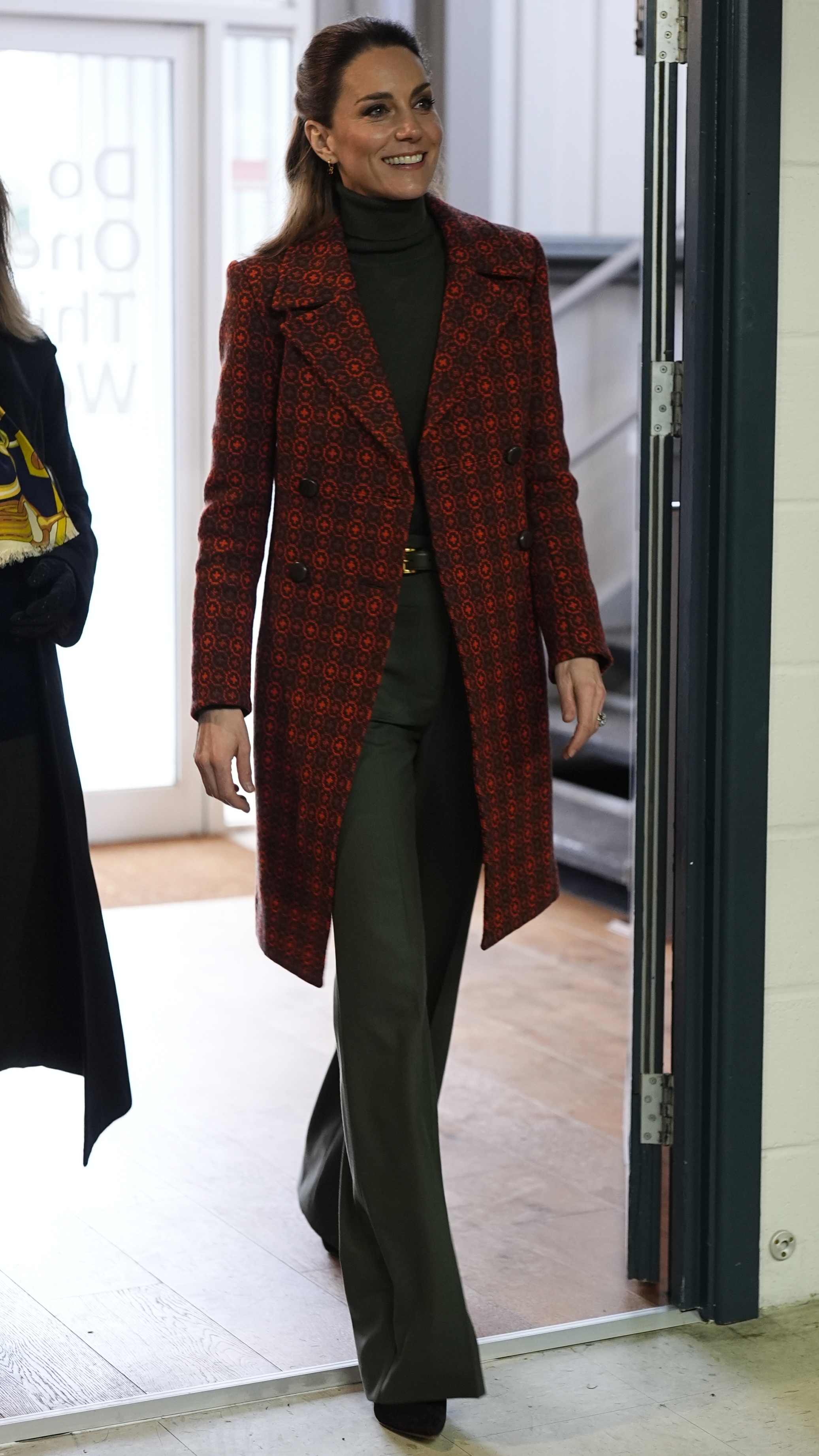 Catherine, Princess of Wales arrives for a visit to Hiut Denim, a family-owned company designing and manufacturing premium jeans entirely in the UK, on February 3, 2026