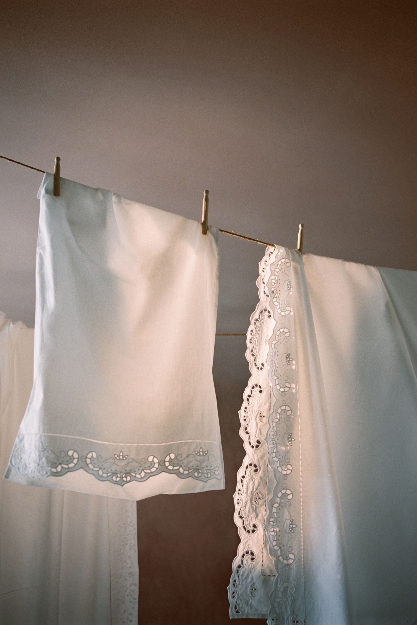MANGO, Two Embroidered Cotton Pillowcases With Openwork Embroidery