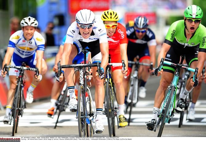 Giant-Shimano's Ramon Sinkeldam on his way to winning the second and final stage
