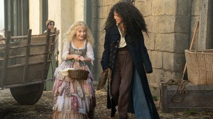 Sofia Wylie as Agatha and Sophia Anne Caruso as Sophie in Netflix's The School for Good and Evil