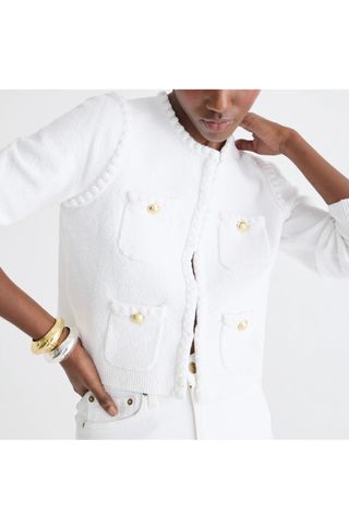 J.Crew Odette Sweater Lady Jacket in Cotton-Blend Bouclé