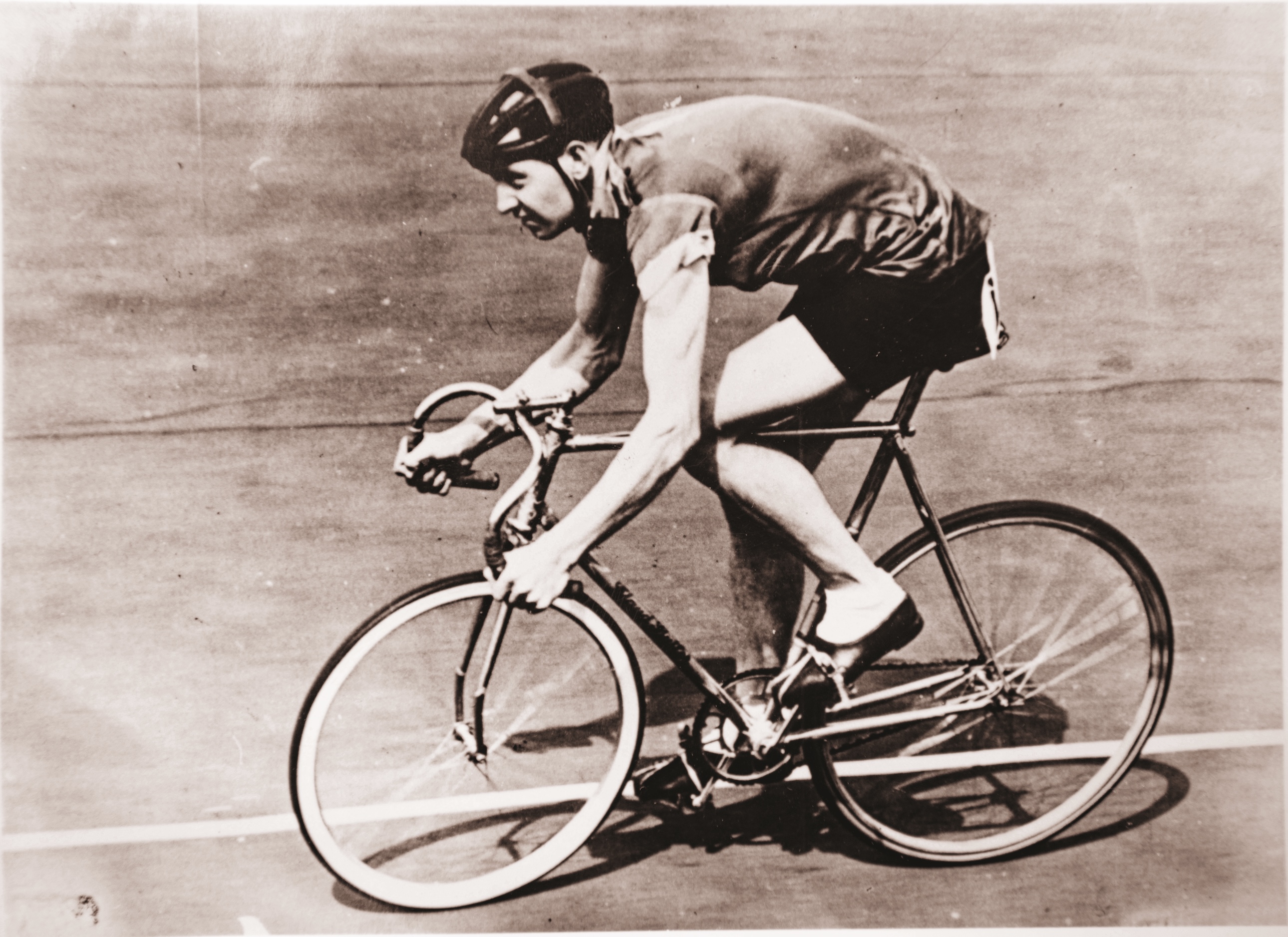 George Fleming on his bike