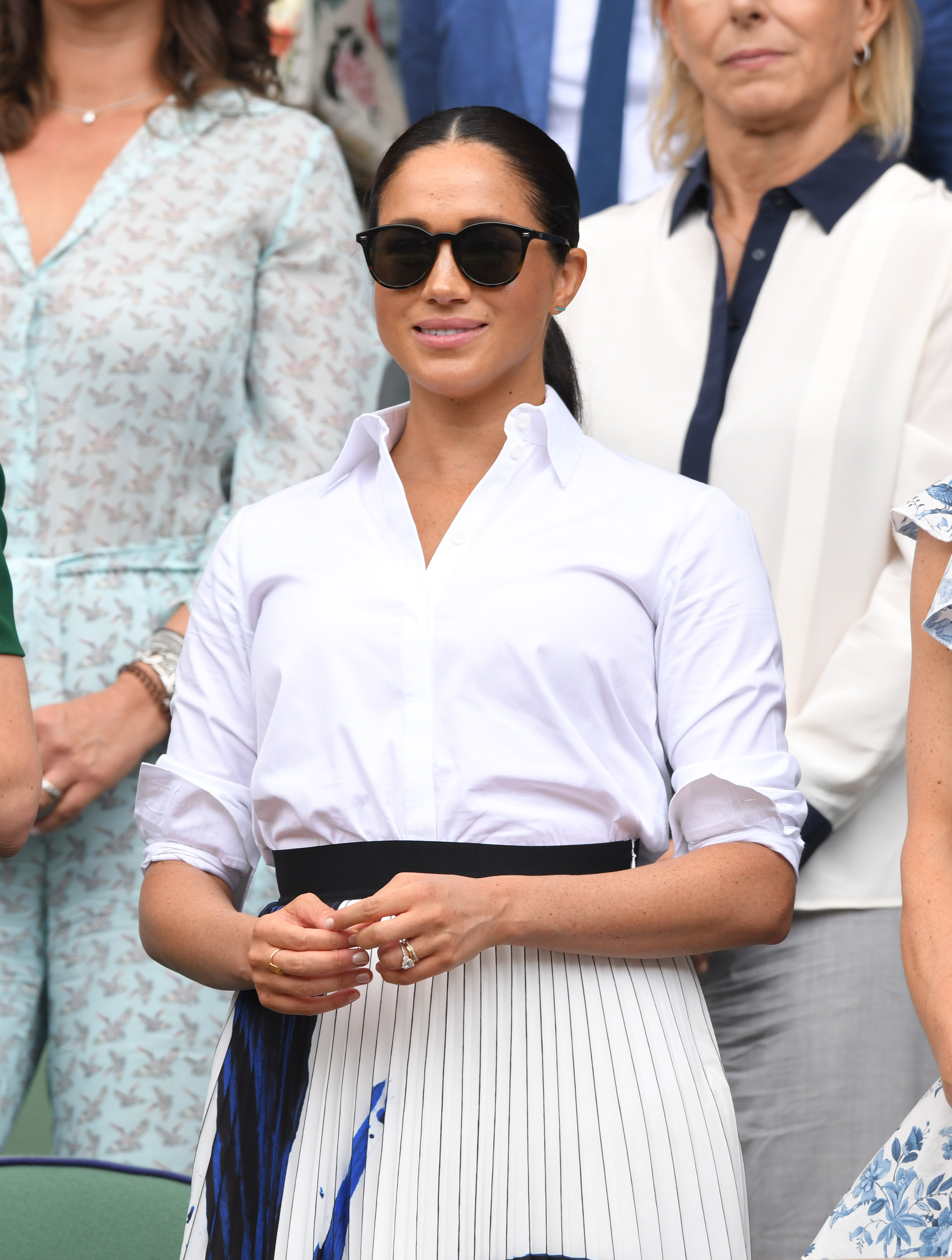 Meghan Markle standing up at Wimbledon