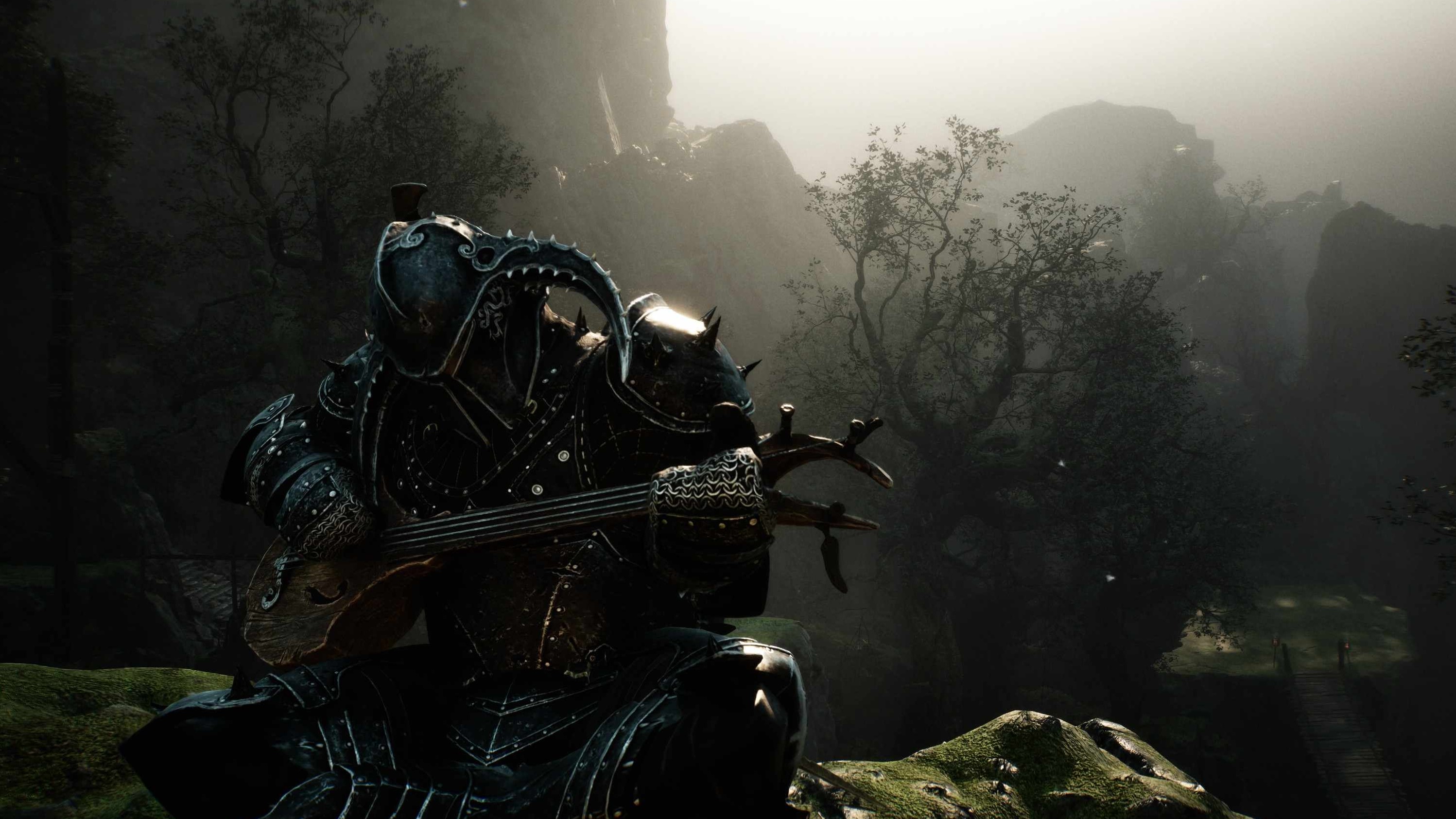 Mortal Shell 2 screenshot of the player playing the Lute