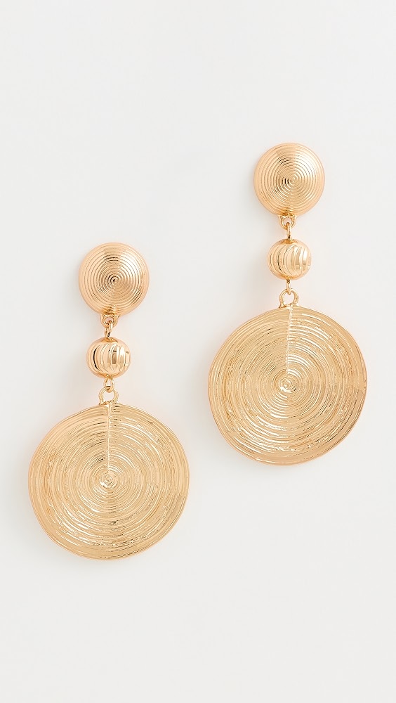 Swirl Pendant Dangle Earrings - Gold