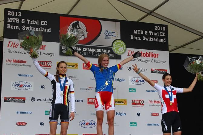 Junior women's podium at European cross country championships