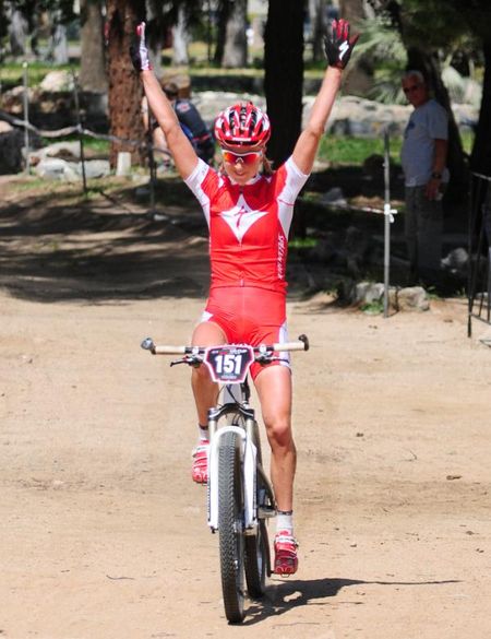 Lene Byberg (Specialized) rode in alone to take the victory.